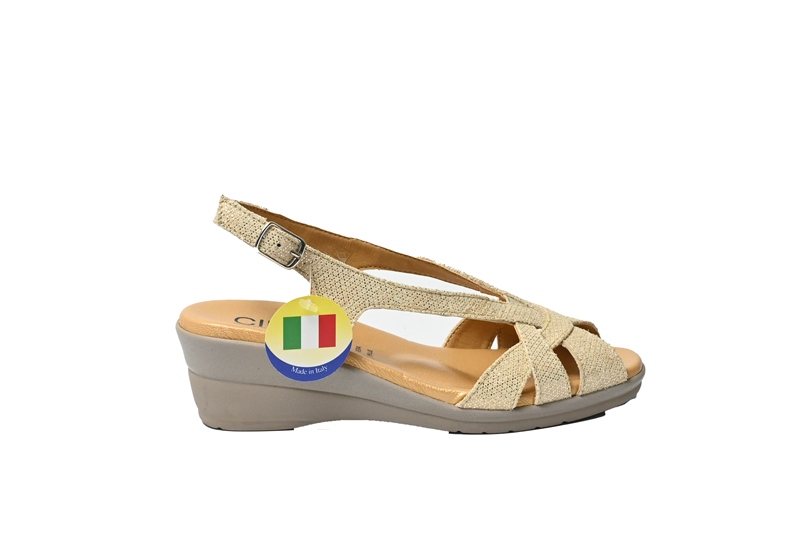 sandalo con zeppa beige
