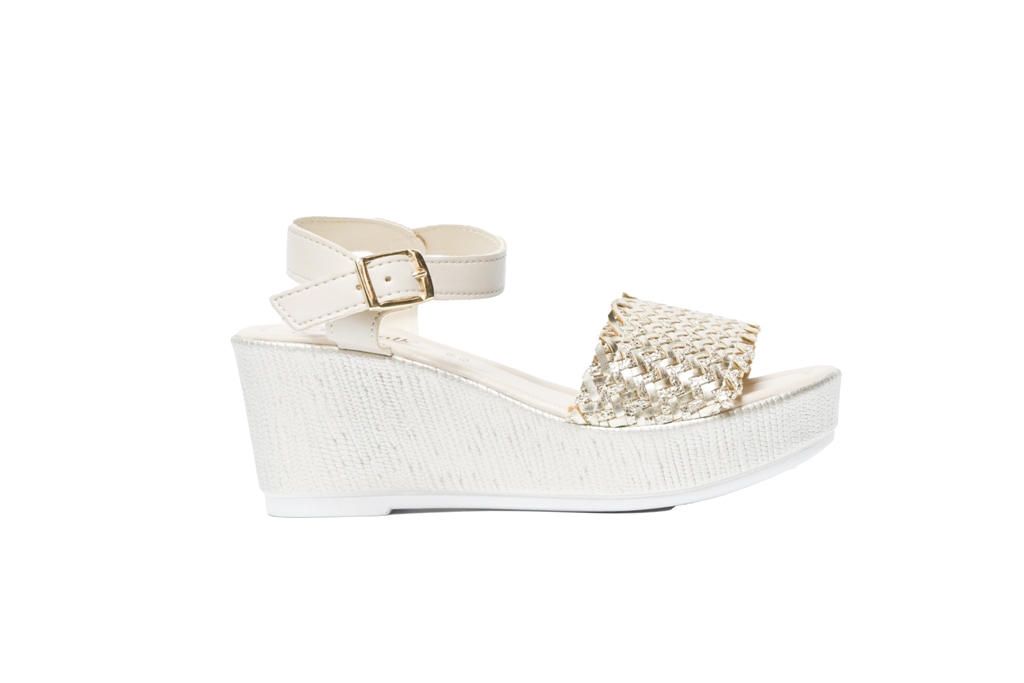 Sandalo donna con zeppa 50 Tomaia pelle