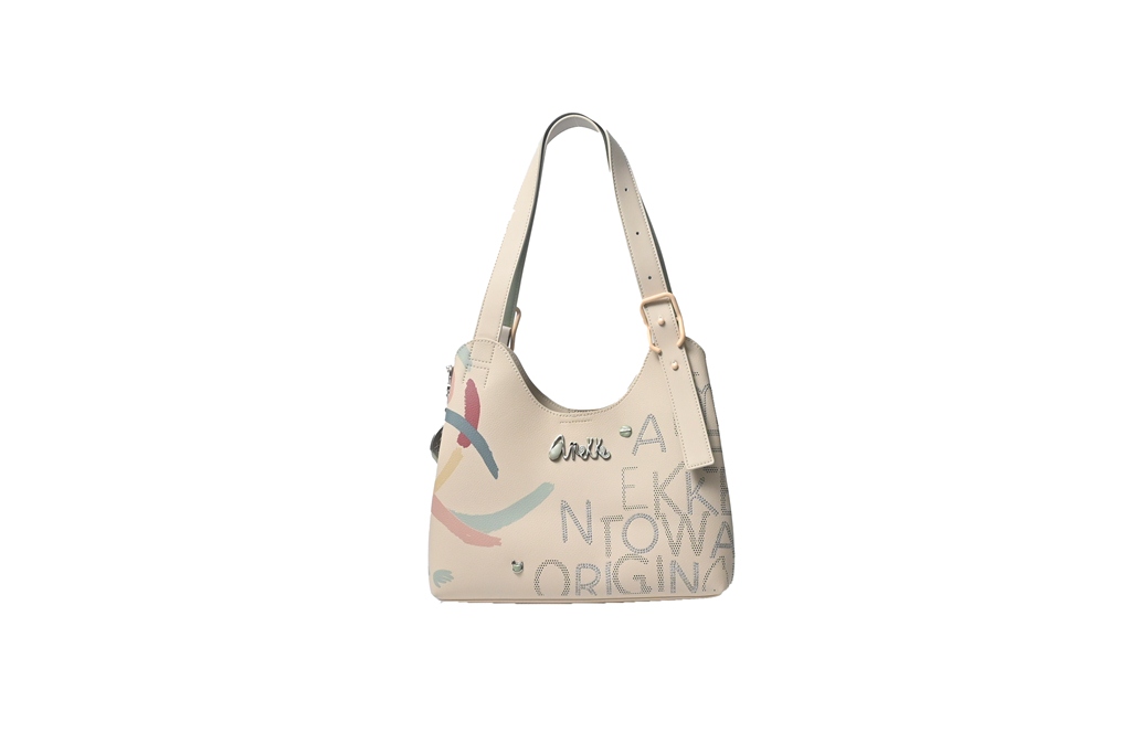 borsa due manici beige