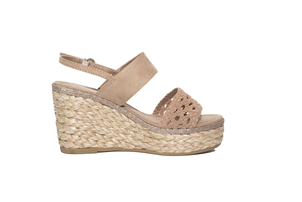 Sandali donna in Nabuk con zeppa 70 e platoo