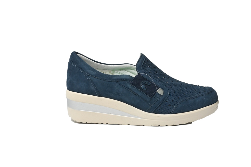 mocassino con elastici laterali marine