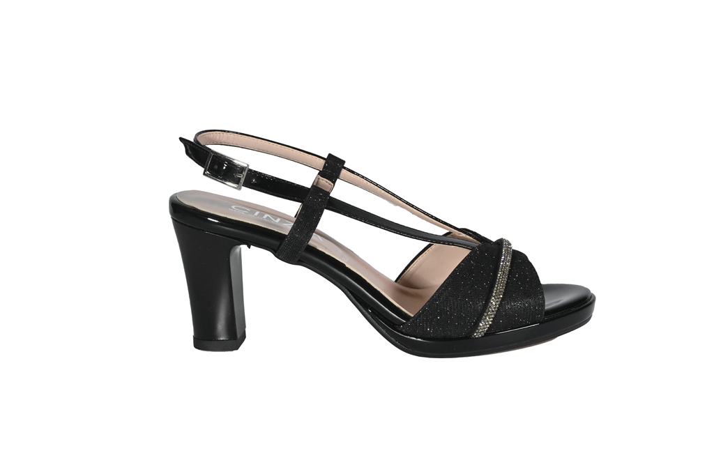sandalo con tacco 70 nero