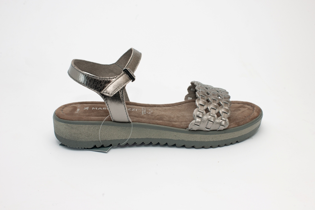 Sandali donna con zeppa 30 fondo gomma e fodera pelle
