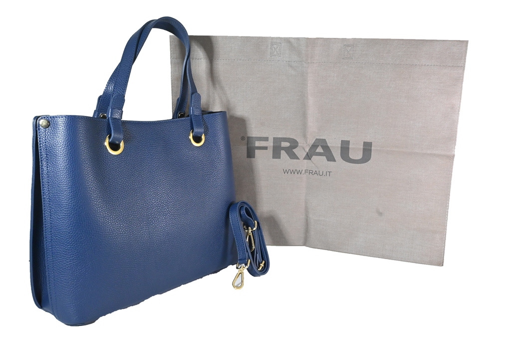borsa doppio manico e tracolla blu